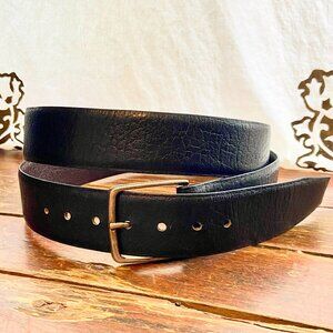 Lamborghini 445 Embossed Brown Leather Belt Removable Silver Tone Buckle Size 42